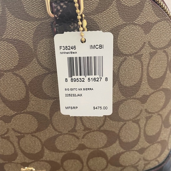 COACH Signature Sierra Satchel Bag Handbag with Exotic Mixed Trim - Picture 6 of 7